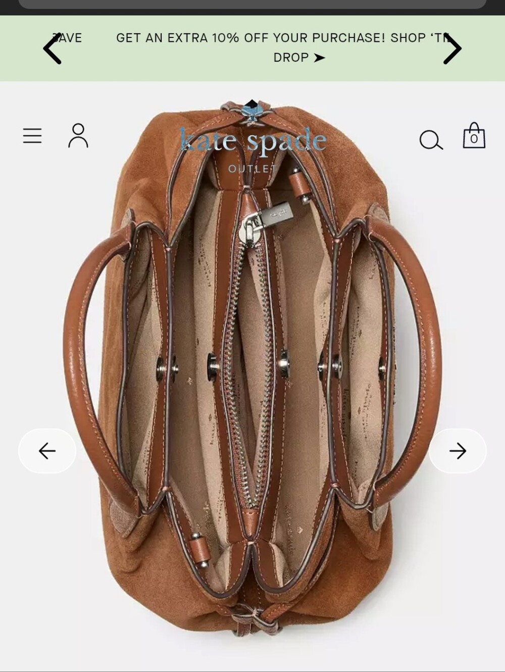 NWT Kate Spade Large Brown Suede Dumpling Satchel - Picture 4 of 5